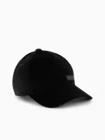 Ea7 Athletic Velour Baseball Cap In Black