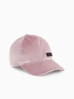 Ea7 Athletic Velour Baseball Cap In Pink