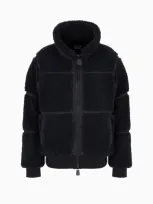 Ea7 Contemporary Sport Teddy-effect Jacket In Black