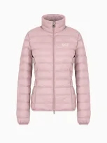 Ea7 Core Lady Technical Fabric Padded Jacket In Pink