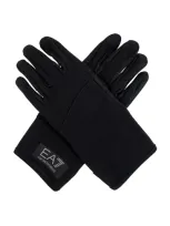 Ea7 Emporio Armani Logo Patch Gloves In Black