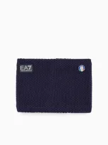 Ea7 Fisi Collection Wool-blend Collar In Blue