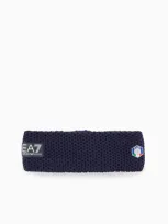 Ea7 Fisi Collection Wool-blend Headband In Blue