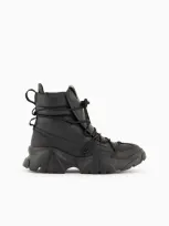 Ea7 Flakes Chunky-sole Ankle Boots In Black