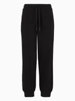 Ea7 Graphic Series Joggers In Organic Cotton And Stretch Modal In Black