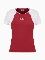 Ea7 Tennis Pro Crew-neck T-shirt In Ventus7 Technical Fabric In Burgundy