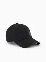 Ea7 Train Core Cotton Baseball Cap In Black