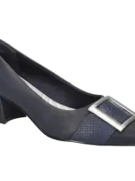 Easy Street Women's Cider Block Heel Pumps In Navy Matte