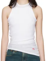 Eckhaus Latta White Spiral Tank Top In Powder