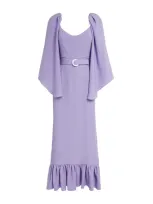 Edeline Lee Belted Millie Maxi Dress In Purple