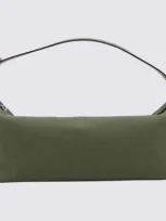 Eéra Eéra Green Canvas Long Moon Shoulder Bag In Multicolor