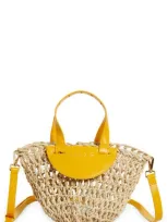 Eilaf Dom Mini Woven Palm Tote In Soleil Yellow