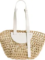 Eilaf Large Dom Woven Palm Tote In Off White