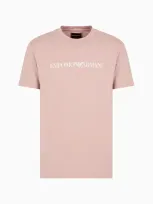 Emporio Armani Pima-jersey T-shirt With Logo Print In Neutral