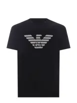 Emporio Armani Logo-print Cotton T-shirt In Black