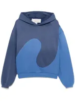 Erl Unisex Classic Swirl Hoodie Knit In Blue