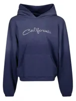 Erl Unisex California Hoodie Knit In Navy