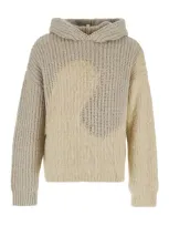 Erl Unisex Silk Swirl Hoodie Knit In Neutrals