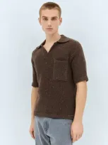 Erl California Wool Blend Polo In Brown