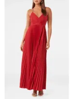 Ever New Geri Pleated Tie Back Maxi Dress In Red