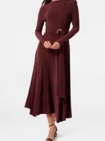 Ever New Roxanna Belted Long Sleeve Handkerchief Hem Dress In Imperial Port