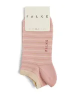 Falke Glitter-embellished Striped Socks In Pink