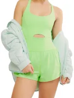 Fp Movement Righteous Runsie Romper In Neon Lime