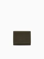 Giorgio Armani Nappa-leather Trifold Wallet In Green