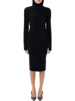 Givenchy Back Tied Midi Dress In Black