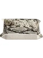 Graphic Image The Hayden Desk Python-embossed Leather Valet Tray In Pink