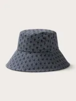 Hemlock Bali Wide Brim Bucket Hat In Indigo Waves