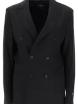 Homme Girls Slim Fit Double Breasted Blazer In Black