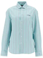 Homme Girls Camicia Oxford A Righe In Green