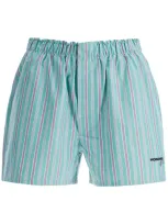 Homme Girls Striped Oxford Shorts For Men And In Green