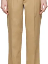 Hommegirls Beige Layered Trousers In Khaki