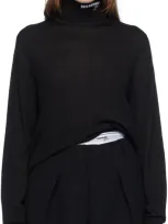 Hommegirls Black Merino Wool Turtleneck