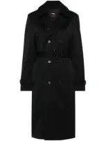 Hommegirls Black Double-breasted Trench Coat