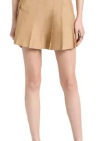 Hommegirls Pleated Miniskirt Khaki