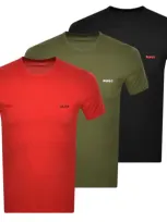 Hugo 3 Pack Crew Neck T Shirts In Black