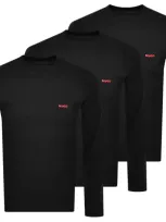 Hugo 3 Pack Long Sleeve T Shirts Black