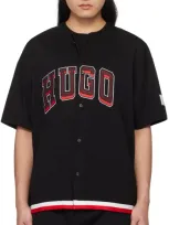 Hugo Black Basketball Shirt In 001-black