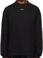 Hugo Black Bonded Long Sleeve T-shirt In 001-black