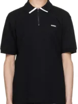 Hugo Logo-print Cotton Polo Shirt In Black