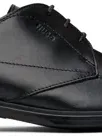 Hugo Leather Derby Lace-up Shoes With Embossed Branding In Black