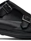 Hugo Black Leather Monkstraps In 001-black