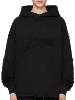 Hugo Black Logo Hoodie In 001-black