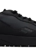 Hugo Black Paneled Sneakers In 005-black