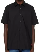 Hugo Black Patch Shirt In 001-black