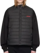 Hugo Black Water-repellent Vest In 001-black