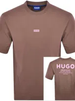 Hugo Blue Nalono T Shirt Brown